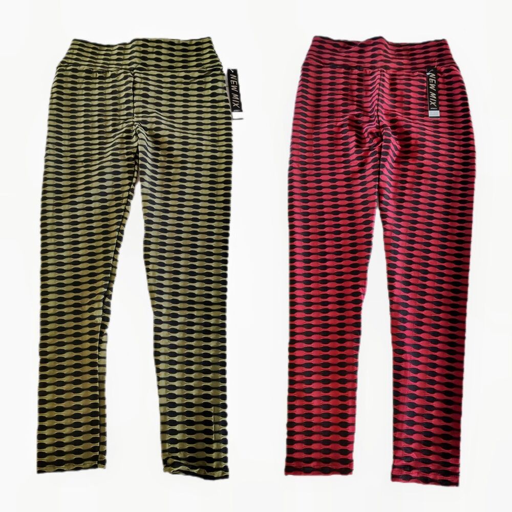 2 Pack New Mix‎ TikTok Leggings Women’s S/M Scrunch Butt Honeycomb Yoga Pants